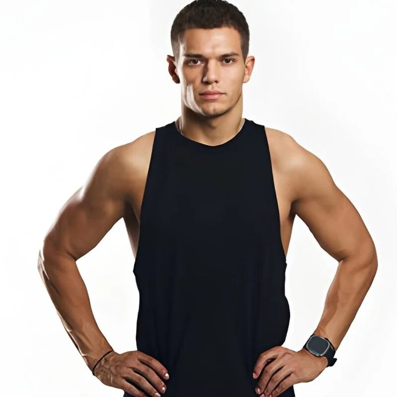 Custom made black tank top