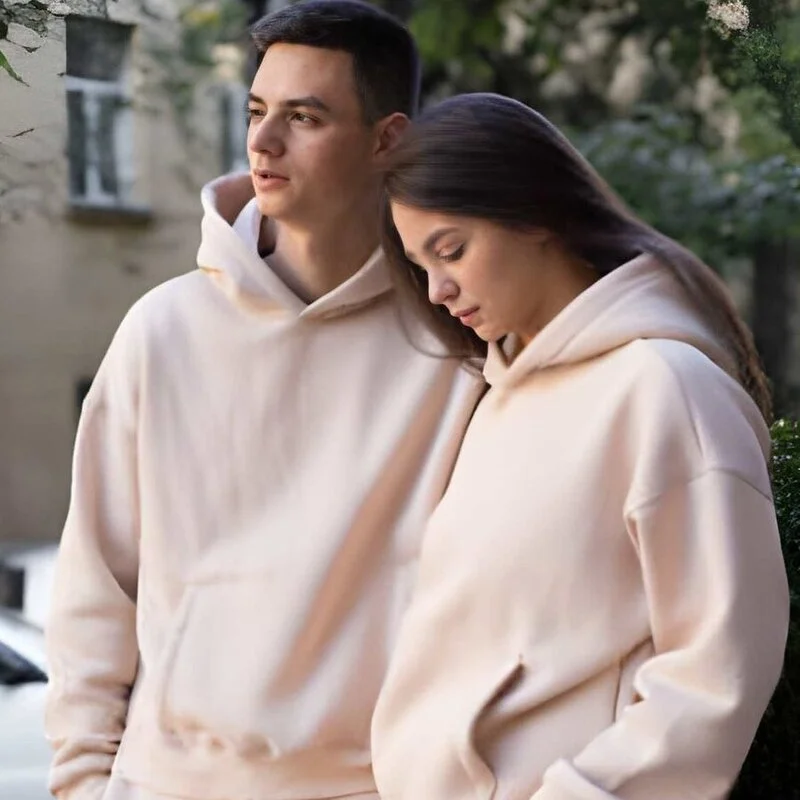 Couple wear custom made white tracksuit