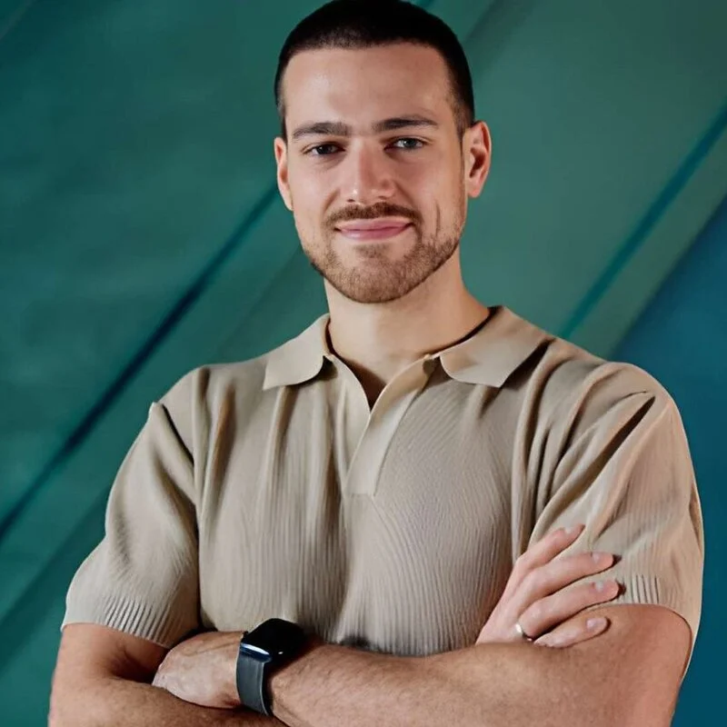 Men wear custom made light brown polo shirt