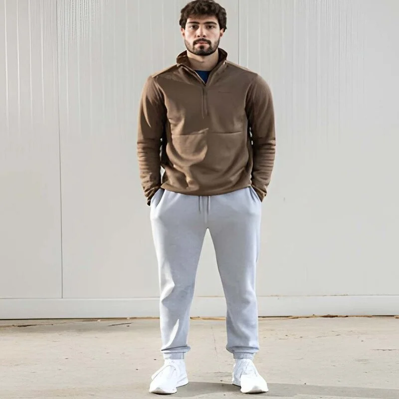 Men wear custom made white sweat pant