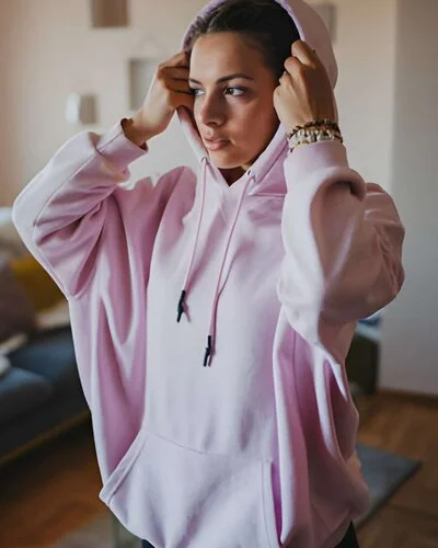 pink custom made hoodie