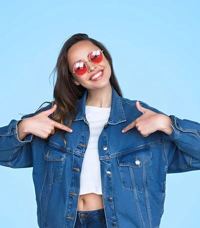 Women wear custom made blue jeans jackets
